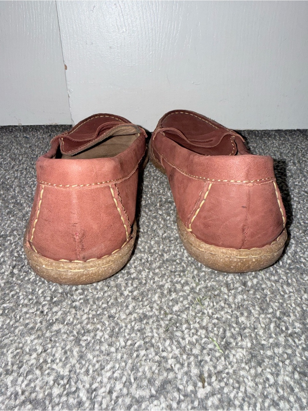 Born Nerina Womens Size 9 M/W Red Brown Leather Slip On Penny Loafer Shoes - Picture 5 of 10